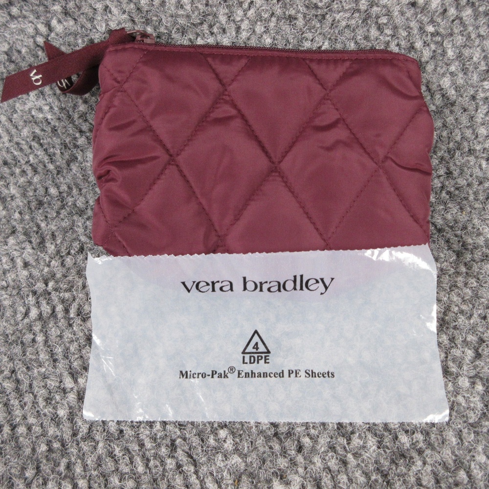Vera Bradley Clutch Womens Small Fig Diamond Quilted Zip Essential Pouch NWT